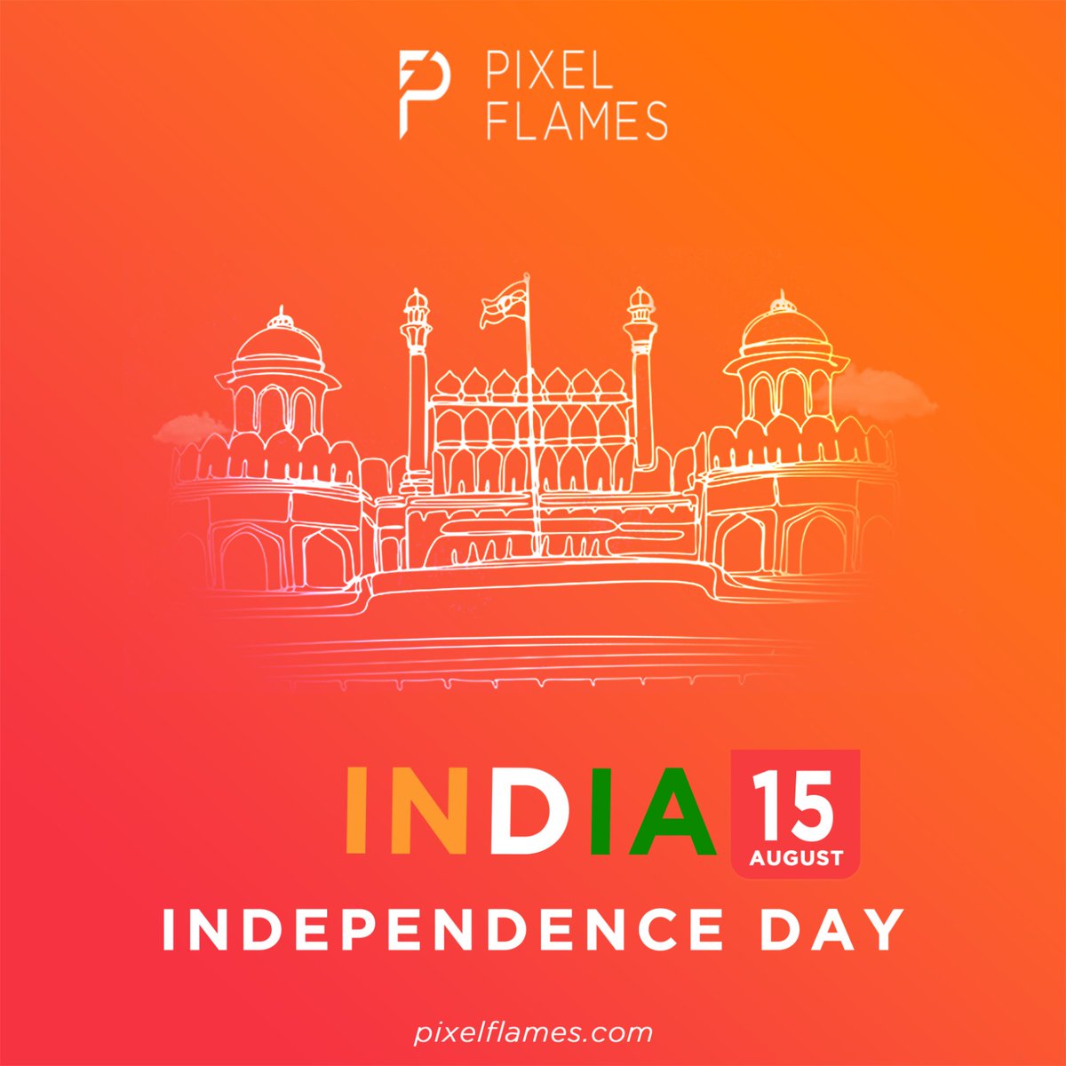 pixelflamesfze's tweet photo. May the Indian tricolor always fly high. Warm wishes on the grand occasion of Independence Day.

#IndependenceDay #IndependenceDayIndia #IndependeceDay2023 #India #IndianFlag #ProudToBeIndian #ProudIndian https://t.co/xd6yBdlnKH