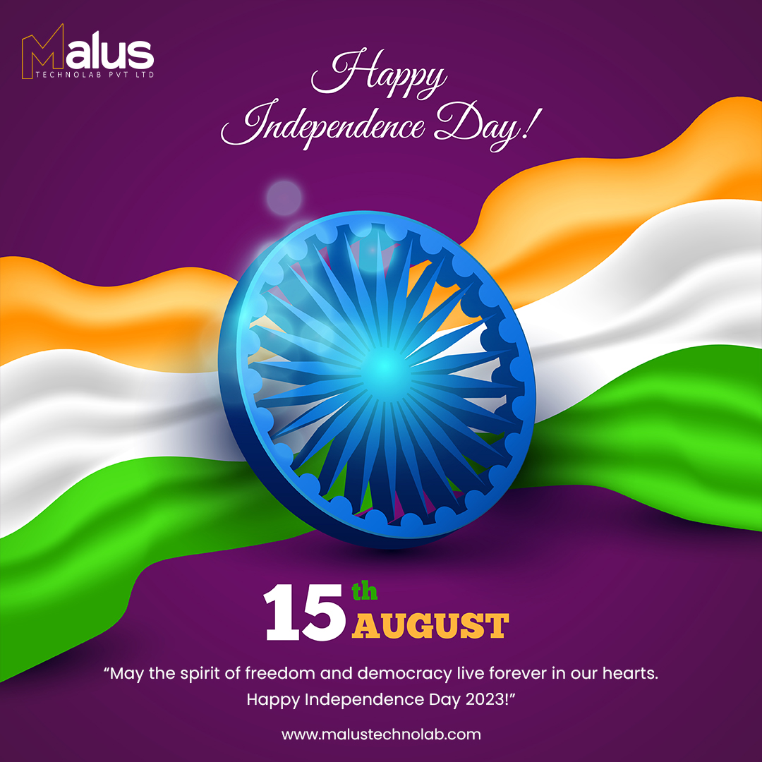 malustechnolab's tweet photo. स्वतंत्रता दिवस की हार्दिक शुभकामनाएं जय हिंद! 🇮🇳 🙏

#HappyIndependenceDay #HarGharTiranga #India #IndependenceDayIndia #AzadiKaAmritMahotsav https://t.co/H5BjGOsSnZ