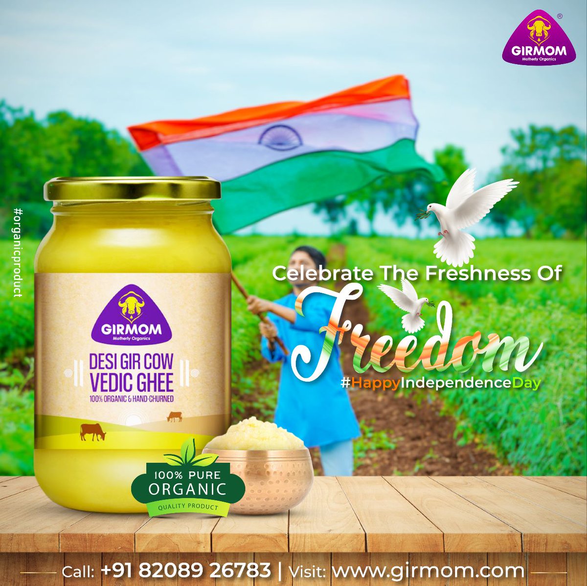 Celebrate the freshness of freedom with girmom vedic ghee.
Happy Independence Day...!!!
#IndependenceDay #kadaknath #HappyIndependenceDay #indianindipendence #independenceday2023 #india #indian #girmom #girmomghee #vedicghee #bilonaghee