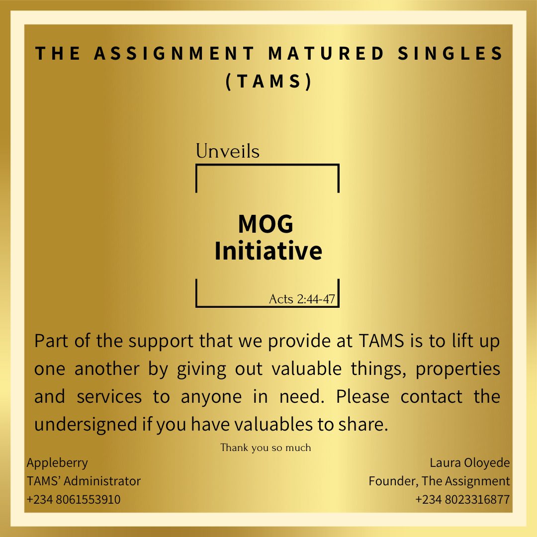 Theassignment50's tweet image. TAMS unveils MOG Initiative