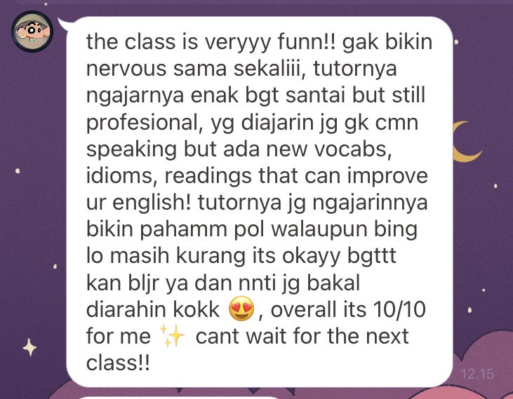 #testimimoscornerr les privat bahasa inggris