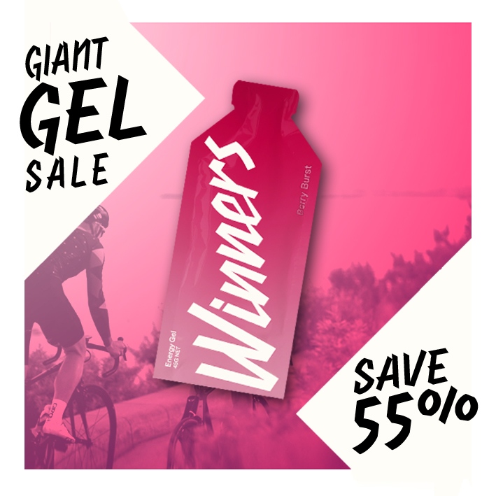 The Winners Giant Gel Sale is on now and we are providing special pricing on our range of Energy Gels and Chews - including 48 Energy Gels for $54! 

Offer is available for a strictly limited time - so make sure you head to winnersbars.com.au for full details!