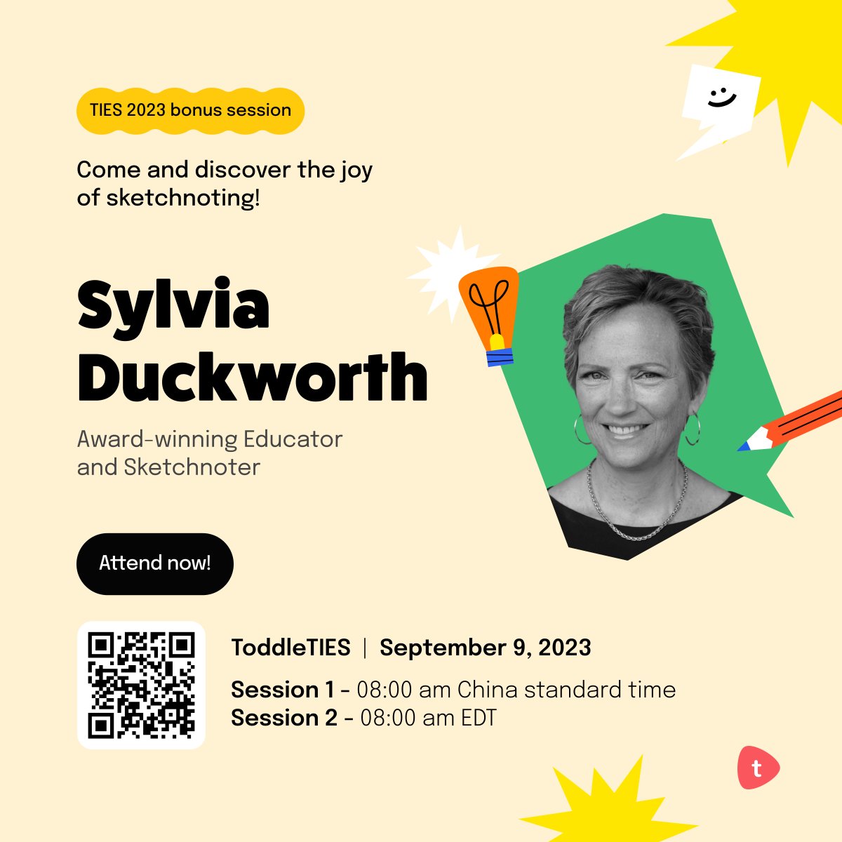 learnerfocused's tweet image. @ToddleApp Excited about Sketchnoting with @SylviaDuckworth on Sept 9! If you're not already signed up for TIES you can join for this pre-event bonus session here: tinyurl.com/y7kvmsy4  #Learning #edchat #Ausedchat #Education #teachertribe #ukedchat #k12