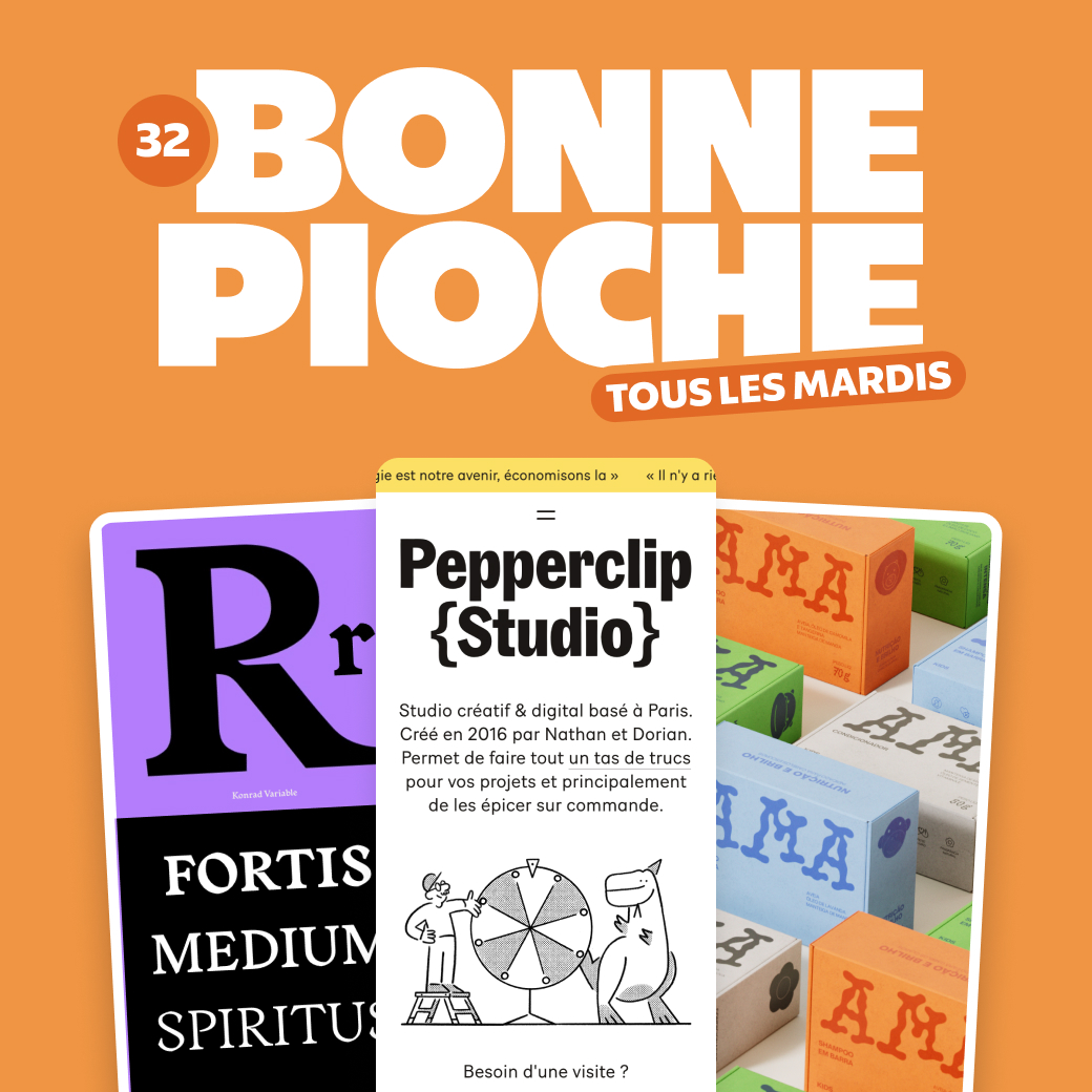 Tous les mardis, je vous partage ma veille 👀🧙‍♂️✨
#BonnePiocheDesign

Au programme :
- des sites web captivants
- des identités visuelles renversantes
- des typographies remarquables
- des designers inspirant·e·s
- des ressources indispensables

🧵 Thread ↓