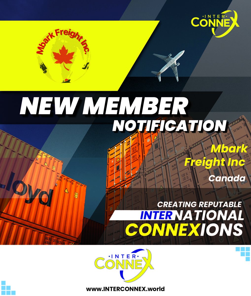 ICXNetwork's tweet photo. Inter-ConneX welcomes Mbark Freight Inc of Canada to creating INTERnational CONNEXions with us and our Members.

#INTERCONNEX #ICX #INTERNATIONALCONNEXIONS https://t.co/8EyxDUAtZM