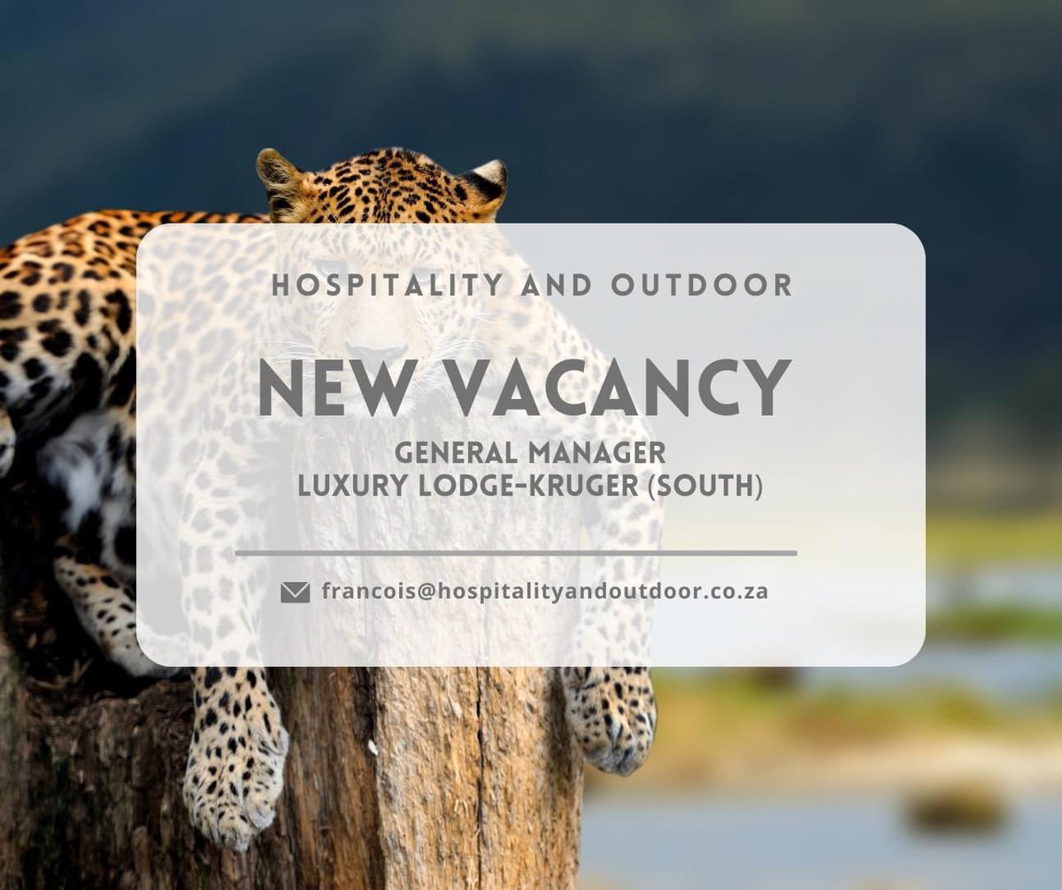 lnkd.in/dChMrCU6

#hospitality #hospitalityindustry #hospitalityjobs #hospitalitycareers #hospitalityrecruitment #hospitalitymanagement #hospitalityandoutdoor #lodges #safarilodge #applytoday ##newvacancy #newvacancies #lodgemanager #generalmanager #generalmanagers