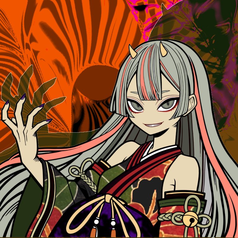 GGEの御霊ｰMITAMAｰ塗り絵アートに参加させて頂きます！！魔除けにもなる椿の柄の着物を使い御霊の世界観を表現しました！！
良ければ♥️をポチッとお願いします🙏😆✨

 #MITAMA    #GGE