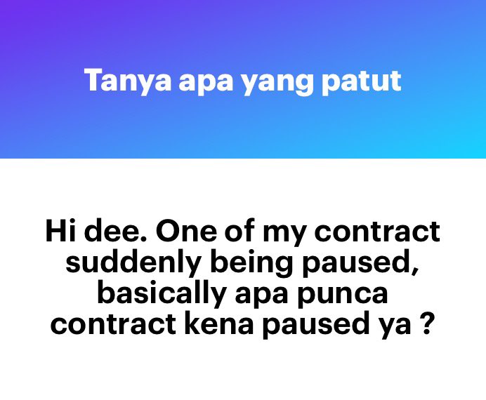 ainiadilah99's tweet photo. Hi, paused by Upwork or paused by client?
Usually paused by Upwork sebab client ada masalah dengan payment method. Maybe you kena tanya client sebab apa kalau client yg paused.
#AskDee https://t.co/MiqcAPkek9 https://t.co/2Cd8OxqeHh