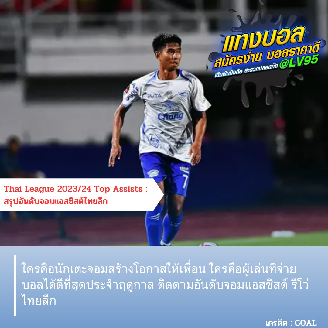 9595_HD's tweet photo. Thai League 2023/24 Top Assists : สรุปอันดับจอมแอสซิสต์ไทยลีกใครคือนักเตะจอมสร้างโอกาสให้เพื่อน ใครคือผู้เล่นที่จ่ายบอลได้ดีที่สุดประจำฤดูกาล ติดตามอันดับจอมแอสซิสต์ รีโว่ ไทยลีก 
💢 สนใจเว็บแทงบอล ค่าน้ำดี โบนัสเด็ด จิ้มลิ้งค์เลย
  https://t.co/x2KDXYPjH3
#ครูกายแก้ว https://t.co/eDq2vzP64B