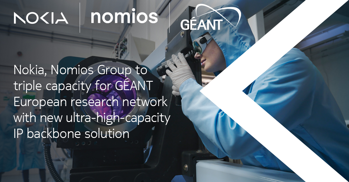 We are proud to announce that Nokia and Nomios will build GEANT’s ultra-high-capacity IP backbone network deploying 7750 Service Routers with 800GE interfaces supercharging its 55,000 km network in support of research and education across Europe.

Read more: