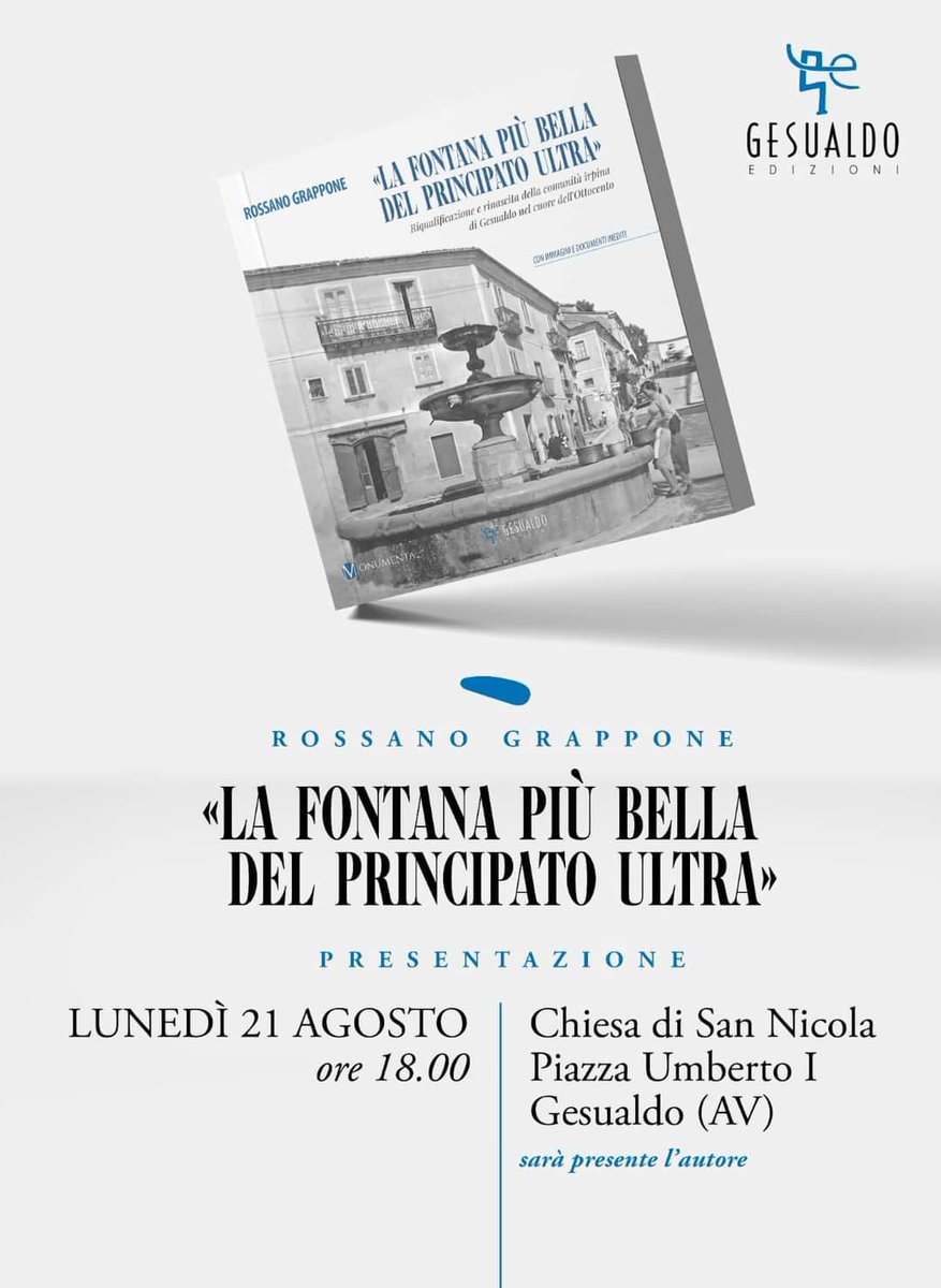 🔵🔴 #21agosto, ore 18.00 📌 Unico protagonista un #Libro 📘, quindi la #storia che esso racconta attraverso la #penna del suo #Autore ✍️ #Riqualificazione e #rinascita delle #comunità grazie alla #forza 💪 dei #Monumenti: dalla Storia una impareggiabile #lezione per l'#oggi 🌹✌️