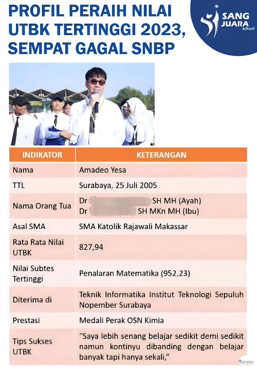 sbmptnfess's tweet photo. 🎓 btw orang orang tau darimana ya kalau dia peraih skor utbk tertinggi? https://t.co/qUIDqpRsd0