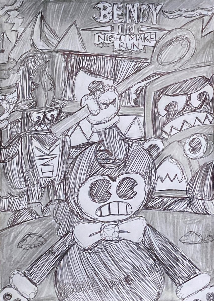 Liamsexton131's tweet photo. Happy fifth anniversary to Bendy in Nightmare Run
Yeah this game is dead in the water now, but it’s still part of Bendy’s history, so eh
#bendyinnightmarerun #bendythedancingdemon #gaskettebatim #deweybatim #canoodlebatim #chesterbatim #drawing https://t.co/OX8oIFqsZj
