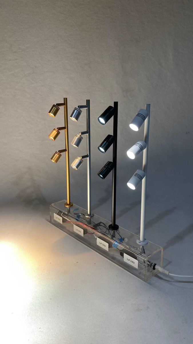 LONU Showcase Lighting, LED Standing Spotlights for display cabinet, display showcase, display shelf, display stand.