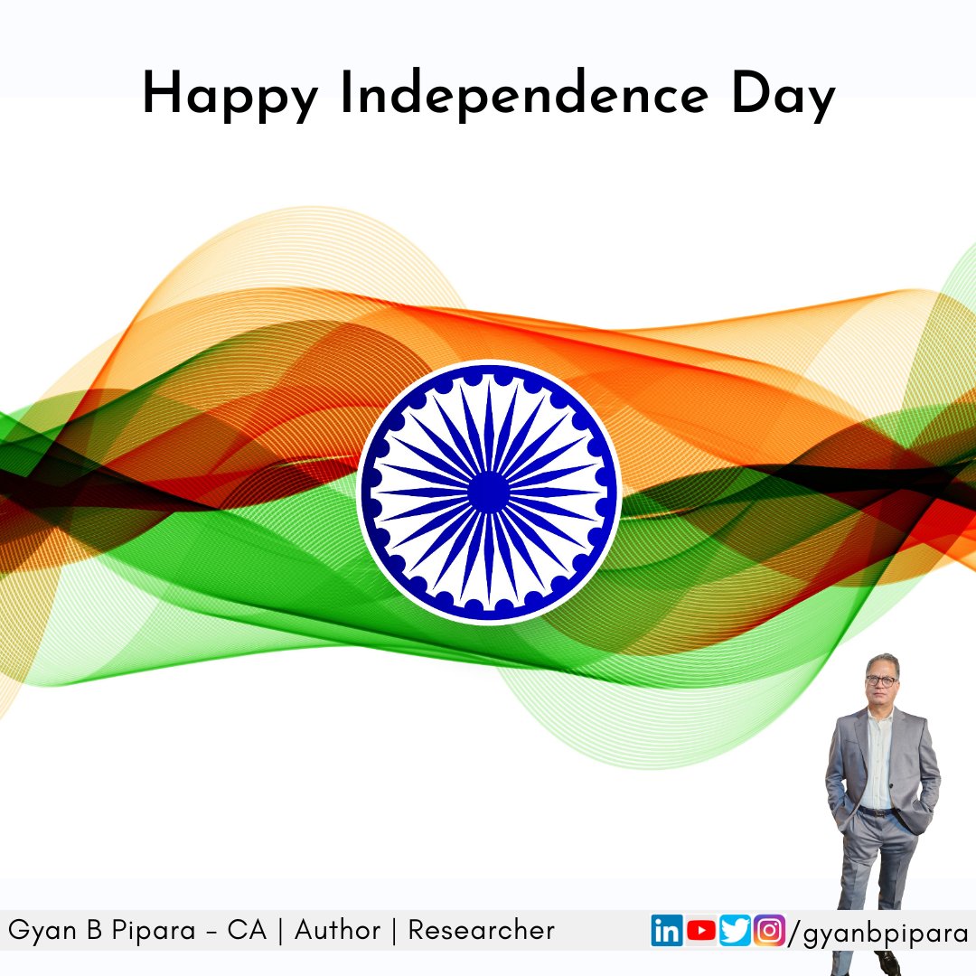 GyanBPipara's tweet photo. Celebrating 76 years of UNITY &amp; PROGRESS. Let's honour the indelible contributions of our forefathers and work towards a bright future. #HappyIndependenceDay to all my fellow Indians. Pledge to work harder to help our nation scale to newer heights! https://t.co/4nscntetpJ