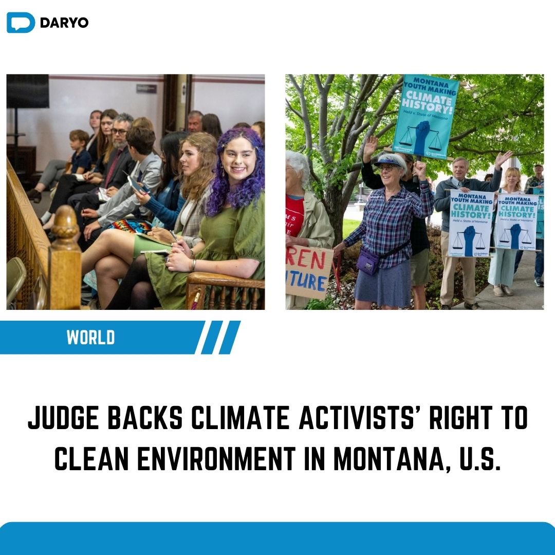 #Judge backs #climate activists' #right to #clean #environment in Montana, #US

🌎🌲👩‍⚖️

#Montana's attorney #general's office #plans to #appeal, dismissing the #ruling as '#absurd.'

👉Details  — dy.uz/oooIo

#ClimateCatastrophe #SafeThePlanet #ClimateActionNow #ESG