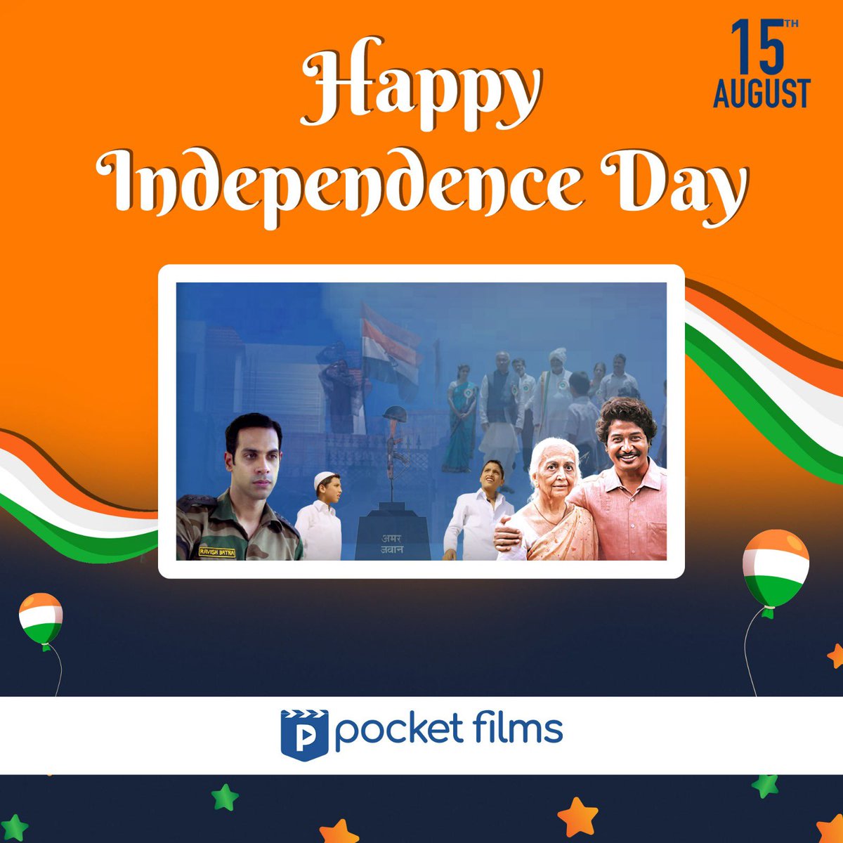 Celebrate #15august2023 by watching our special playlist of feel-good patriotic #shortfilms 
Click here to watch : 
youtube.com/watch?v=ifk1ir…

#IndependeceDay2023 #pocketfilms