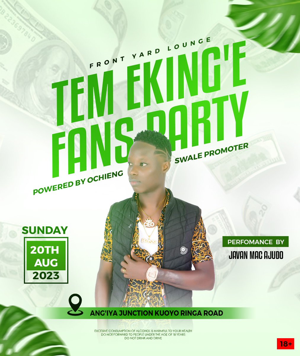 JavanMacajudo's tweet photo. The true secret of happiness lies in taking a genuine interest in all the details of daily life.
18th Friday : Savannah Club
19th Saturday : Kataro Club
20th Sunday    : Front Yard Lounge
Let's keep the traffic flowing pale YouTube channel yangu👇👇
https://t.co/JtashCBEYr https://t.co/a5HLIWTxll