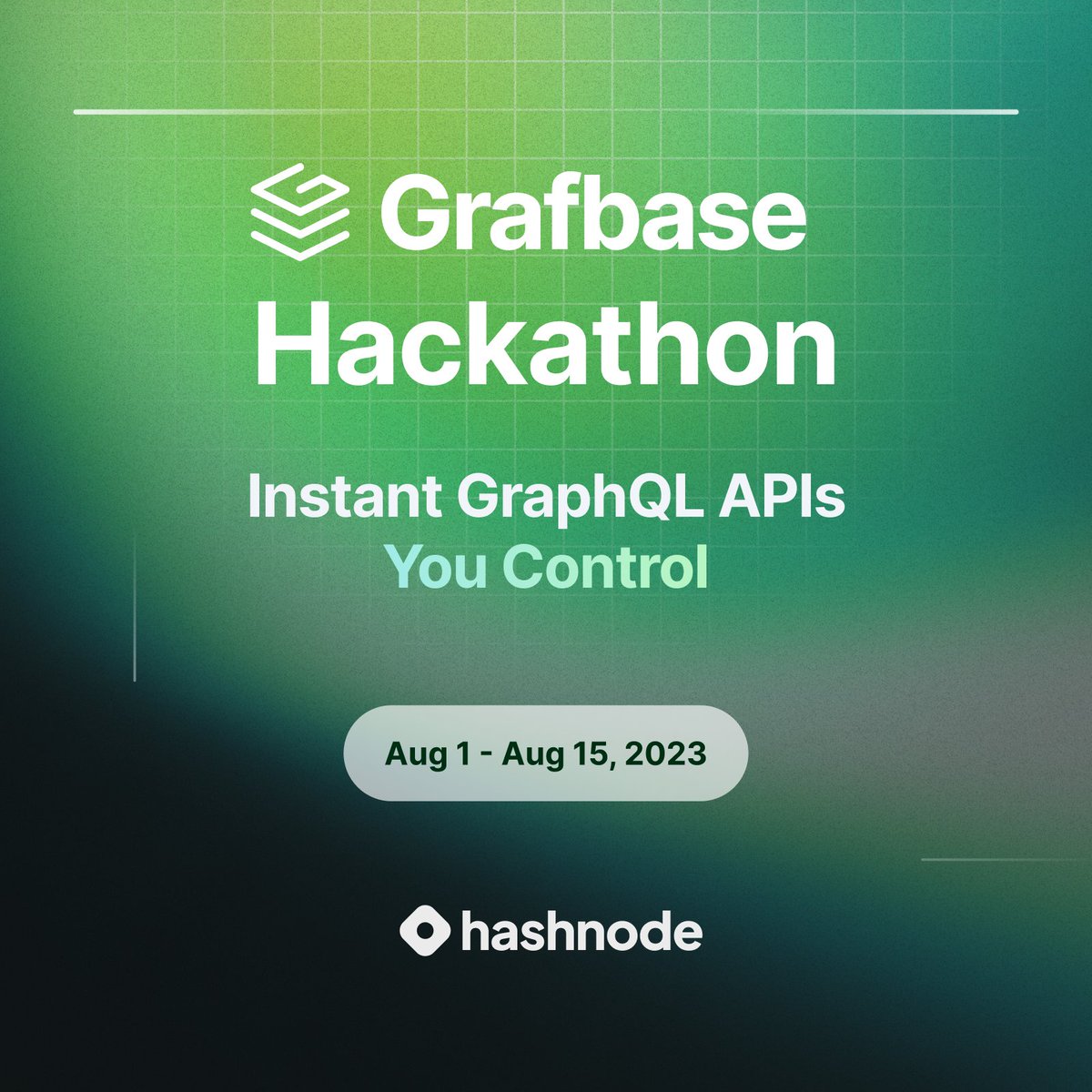 hashnode's tweet photo. π¨ LAST DAY to submit projects for the #GrafbaseHackathon!
Build and deploy custom GraphQL APIs for your web or mobile application with @Grafbase.
π° $3,000 prize pool.
Make the final push!
π https://t.co/FAhwKemSPL https://t.co/hiHWDmGZjE