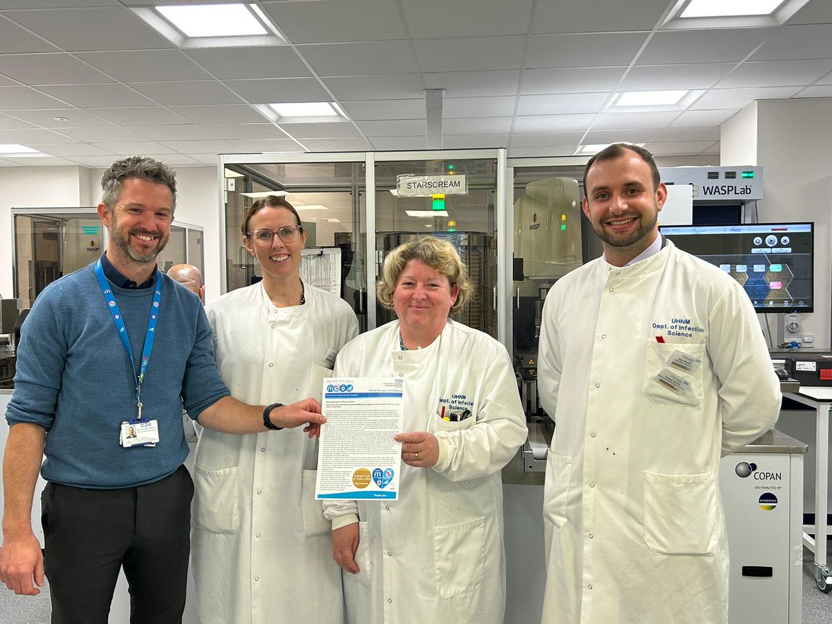 Rolling values week into a 2nd week, I was delighted to be able to present the Department of Infection Science with their nomination for the phenomenal achievement of delivering a new LIMS system. Our first change of LIMS in over 20 years. Some achievement #whenyouknowyouknow