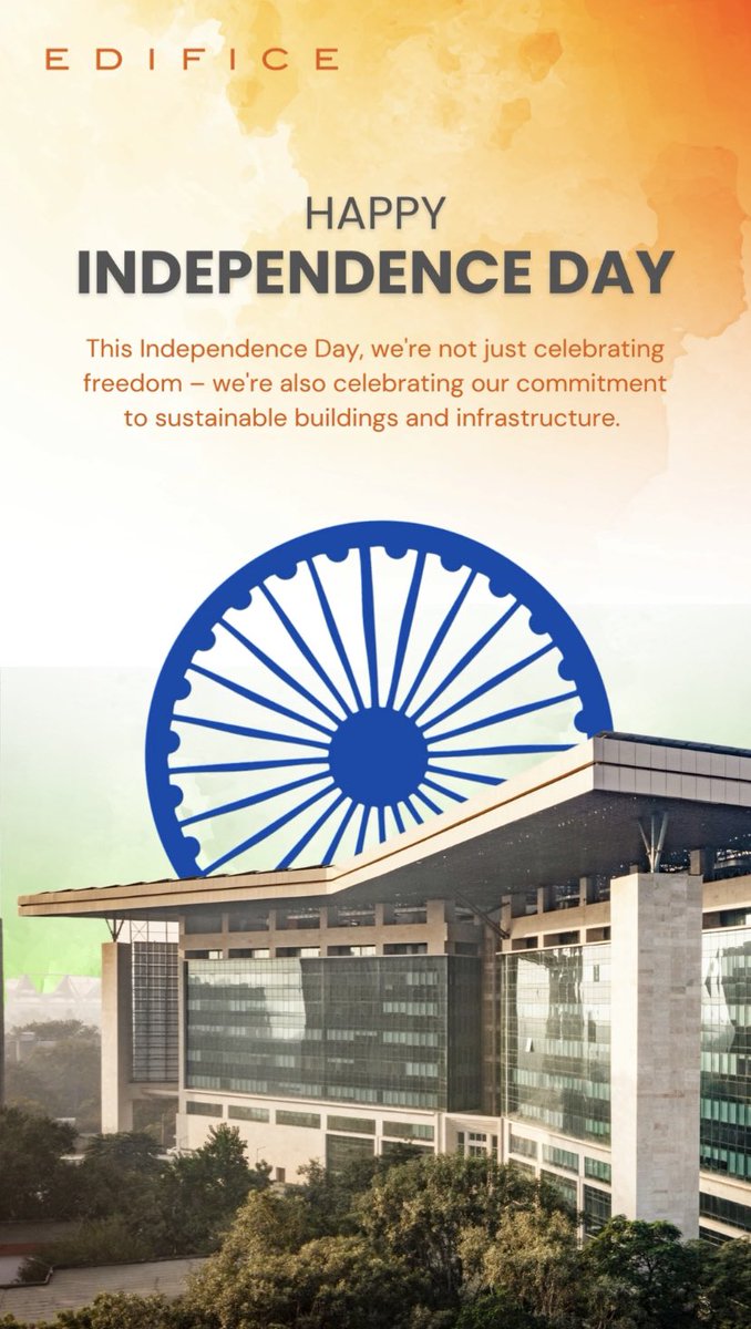 #EdificeCelebrates | Marking 76 years of #freedom and #IndianIndependence, we take this moment to honor our nation's #infrastructure development. 

#India #IndependenceDay #architectsofindia #indianarchitecture  #HappyIndependenceDay #designthinking #architect #EdificeConsultants