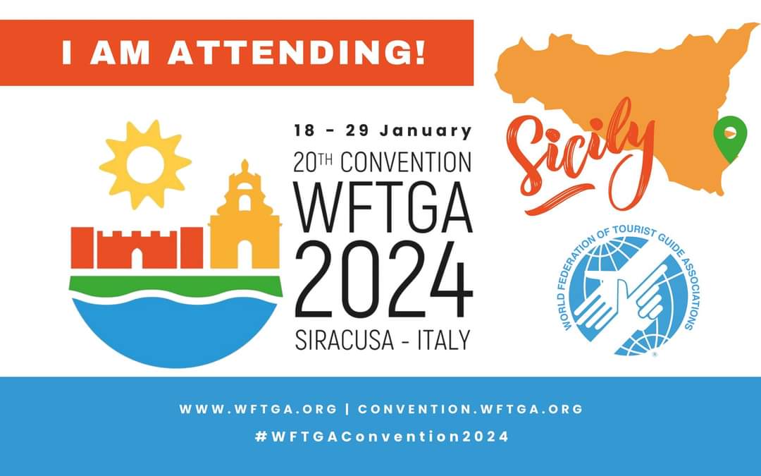 𝐖𝐅𝐓𝐆𝐀 𝟐𝟎𝐭𝐡 𝐂𝐨𝐧𝐯𝐞𝐧𝐭𝐢𝐨𝐧 𝟐𝟎𝟐𝟒 - 𝐒𝐢𝐫𝐚𝐜𝐮𝐬𝐚, 𝐈𝐭𝐚𝐥𝐲

I am attending the #WFTGAConvention2024! Are you?

REGISTER here: convention.wftga.org

#WFTGAfamily #WFTGAmember #touristguides #Siracusa #Italy