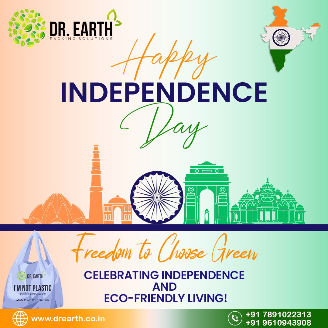 DrearthEco's tweet photo. Freedom to Choose Green: Celebrating Independence and Eco-Friendly Living!
On this Independence Day, let's salute the freedom to live a sustainable and vibrant life.

#_dr_earth #IndependenceDay #EcoFriendlyLiving #SustainableLife #ChooseGreen #EcoFriendlyChoices #GreenLiving https://t.co/ddPmwTcVMi