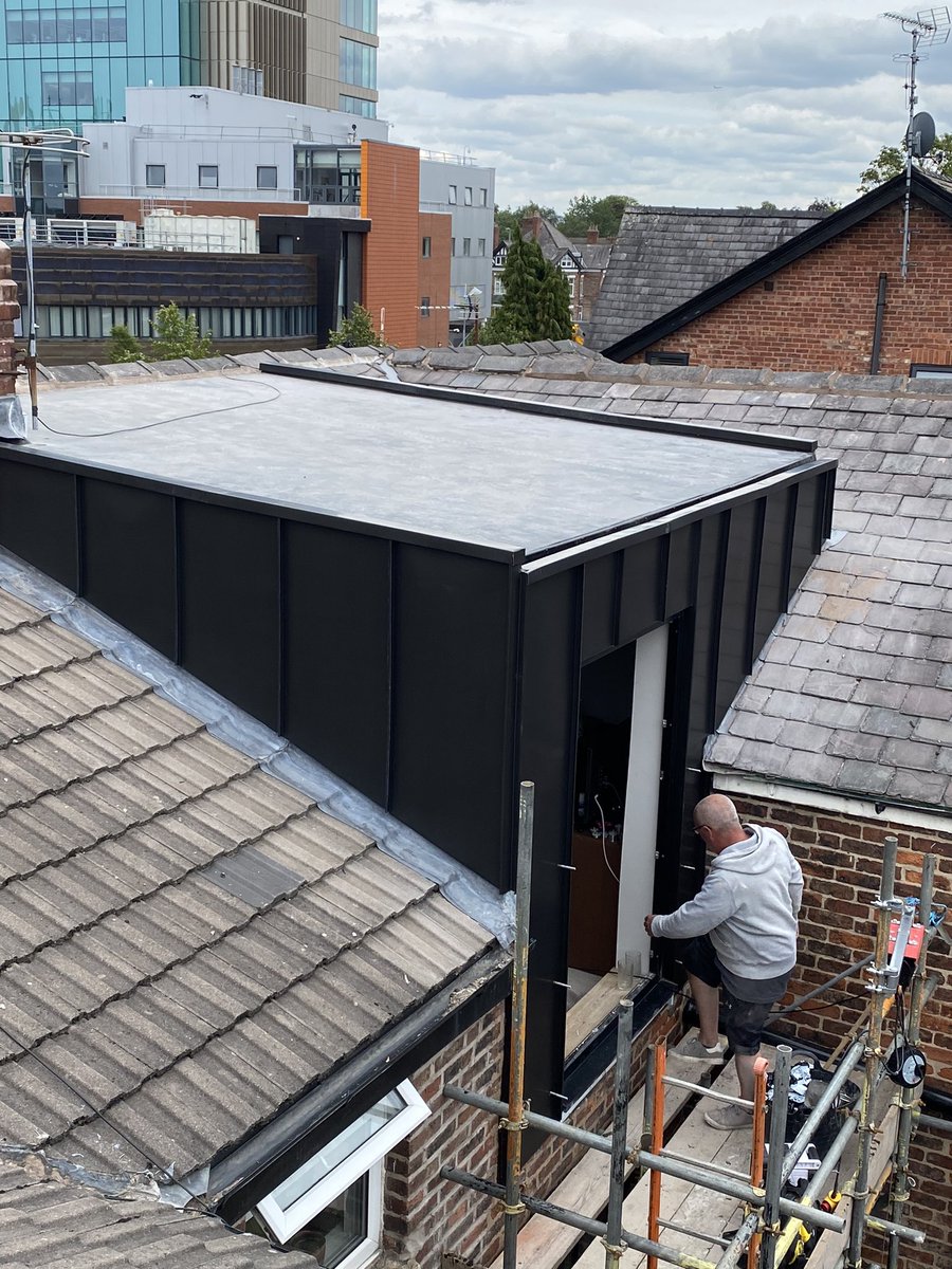 RoofingRaven's tweet photo. Zinc Clad dormer with Epdm flat roof https://t.co/c0FYOnKEtE