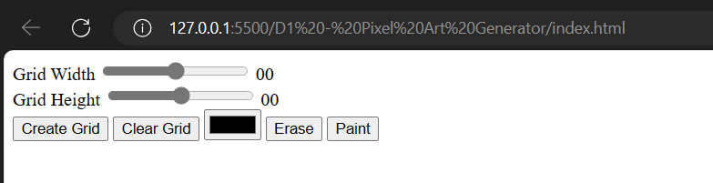 yusrap02's tweet photo. π Day 1 of #100DaysOfCode
π¨ Pixel Art Generator
π― Progress: Made HTML grid layout, added width/height sliders, and buttons.
π‘ Learning: First time diving deep into HTML.
π Thoughts: Hands-on learning rocks. Excited to dive into JavaScript!
#PixelArtGenerator #WebDev https://t.co/xTf2wvDZR2