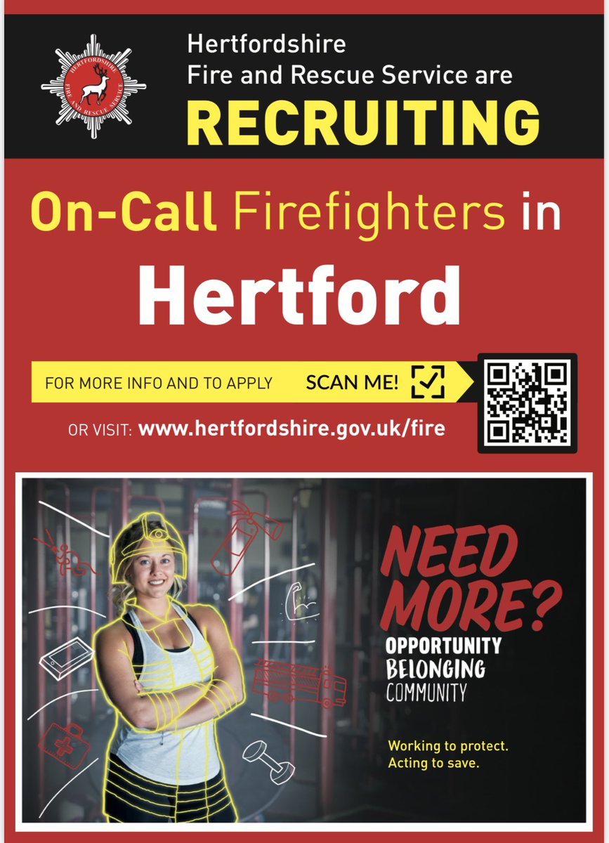 Do you live or work within 4 minutes of Hertford Fire Station? If so, have you considered a career as an On-Call Firefighter? We’re recruiting!