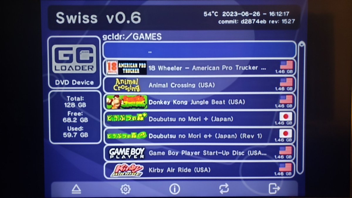 DokoroNuki's tweet photo. Installed the GCLoader into my GameCube, it works with my SanDisk microSD card, so I don't think I have one of the affected GameCubes.

It's nice to be able to run my backups, homebrew apps, and, you know... other stuff.

#GameCube #GCLoader #Homebrew #ODE https://t.co/7UYEhOZz60