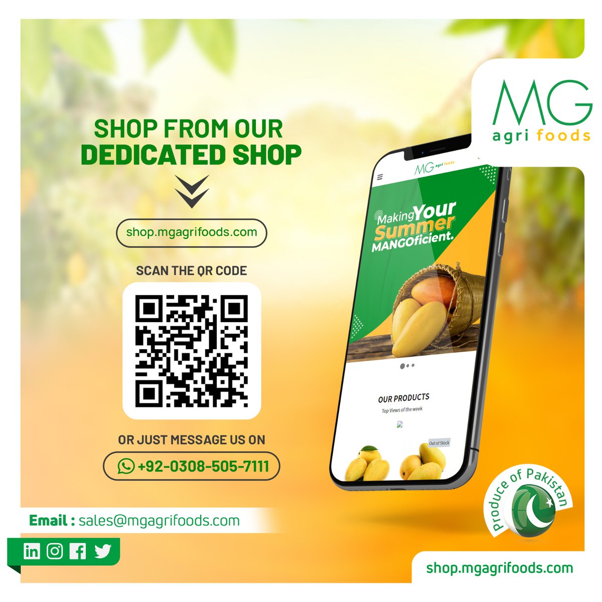 mgagrifoods's tweet photo. Order your favorite produce from our Mg Agri. We are just a message away🥭🤩
#Mg #mgagrifoods #mahmoodgroup #topexporters #fresh #fruits #vegetables #worldwide #healthylifestyle #exportquality #export #Pakistan #Passion #mango #exportmango #premiummango #mango #mangoprocess https://t.co/OtRnfwls8y