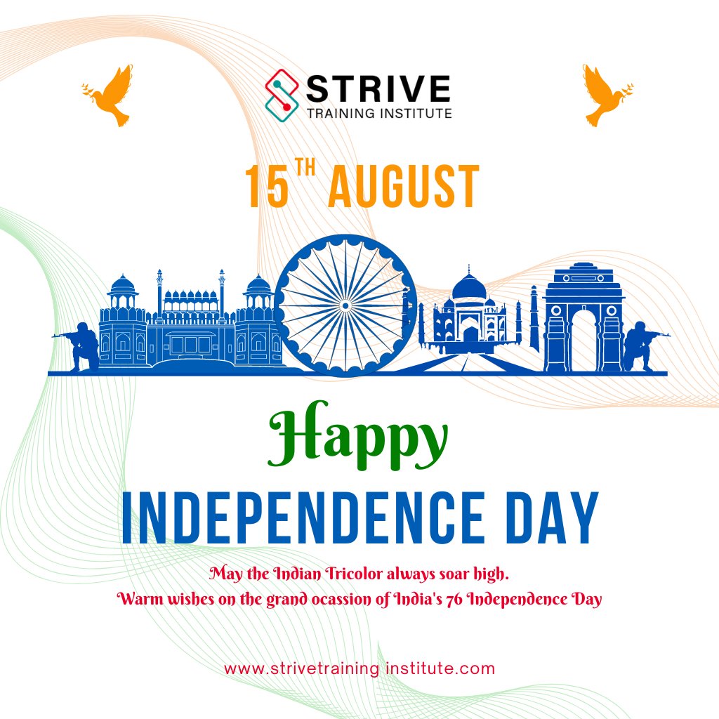 TrainingStrive's tweet image. Thousand laid down their lives so that our country can celebrate this day. Let us honor their sacrifices with peace and harmony.

HAPPY INDEPENDENCE DAY

#Independenceday #Happyindependenceday #Strivetraininginstitute #pune #India #indianindependenceday #harghartiranga