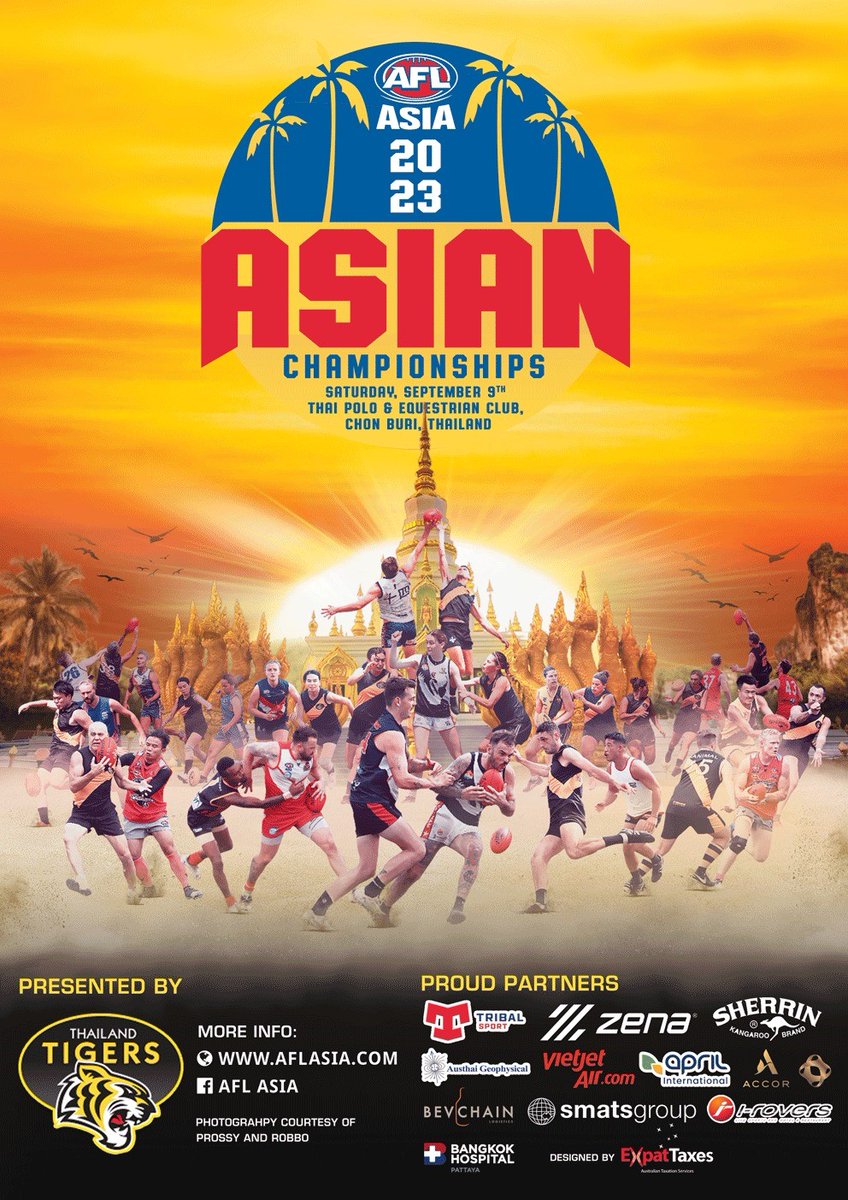 SMATS_Group's tweet photo. We are delighted to be sponsoring the Thailand Tigers women's team in the upcoming 2023 @AFL_Asia Asian Championships 🏆on Saturday September 9, 2023, at the Thai Polo Equestrian Club in Chon Buri, Thailand. 

Go Tigers 🐯!!   

#afl #aflasia #AsianChampionships #SMATSgroup https://t.co/WydzYteABP