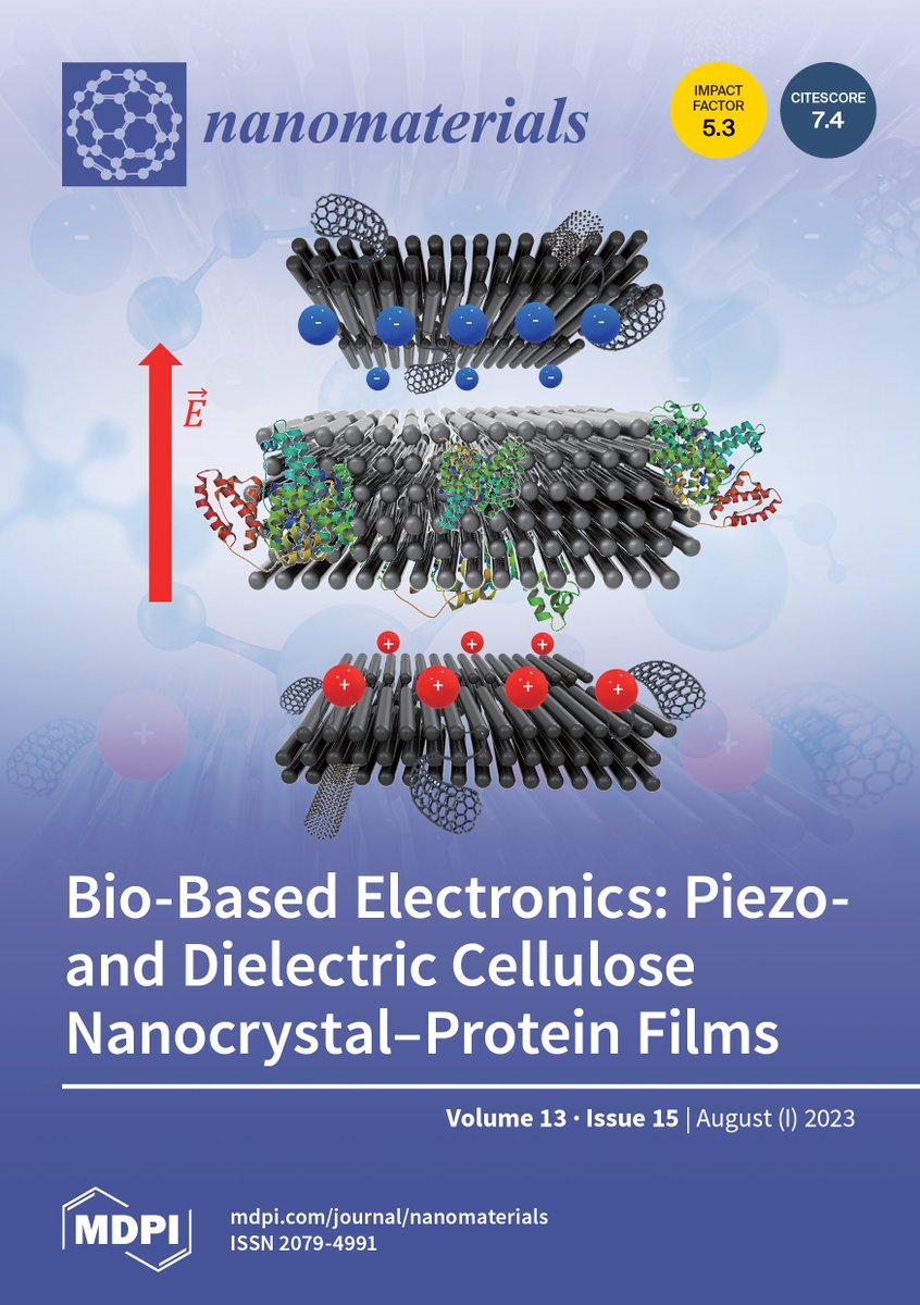 DanielVoignac's tweet photo. Very excited to share that our latest paper made the cover of the current @Nano_MDPI issue Nanomaterials, Volume 13, Issue 15 #Bioelectronics #biomaterials https://t.co/buuHA4nZX6