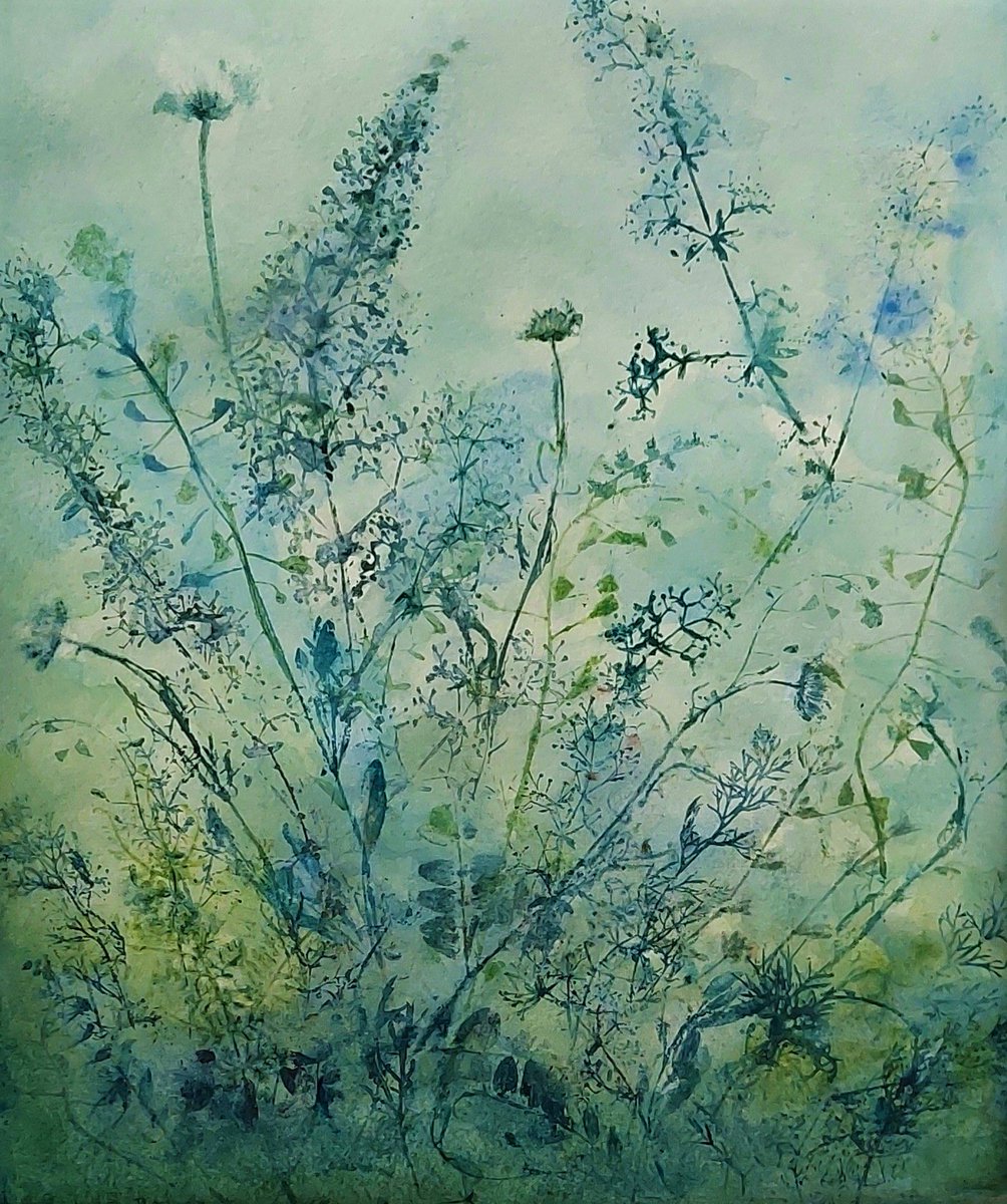 Here is a bit of beauty for you all this sunny Sussex morning!  A beautiful, finely realised botanical piece by Denmans Artist in Residence @Jodowers - “Floral Mist”  watercolour and acrylic with leaf monoprints. 
#sussexartists #westsussexart #sussexarts #artuk #rhspartnergarden