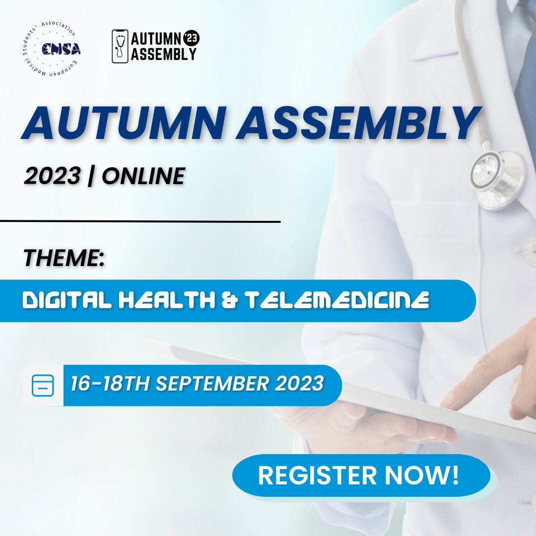 It’s our pleasure to announce that Registration period for Autumn Assembly 2023 is now open! 📍Online 🗓️ 16-18th September 2023 Let’s start to register and join to count down for AA’23! forms.gle/RsD9WDnjyBwmPG… Deadline for registration is 05/09/2023 23.59 CEST! #AA2023