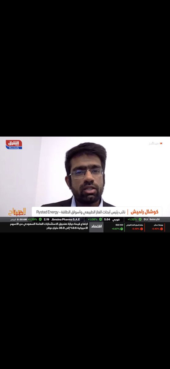 Laura - Rystad Energy (@laurarystad) on Twitter photo Our analyst Kaushal Ramesh today in <a href="/AsharqBusiness/">Asharq Business اقتصاد الشرق</a> discussing the consequences of current Gas prices for the global economy. Thank you <a href="/cybaaudi/">cyba audi</a> and <a href="/tabarekjouni/">🇹🇳tabarek jouni</a> for having <a href="/RystadEnergy/">Rystad Energy</a> joining this conversation. ⚡️
<a href="/ElliotBusby/">Elliot Busby</a> <a href="/Kartik_Rystad/">Arvind Kartik Selvaraju</a> Our analyst Kaushal Ramesh today in <a href="/AsharqBusiness/">Asharq Business اقتصاد الشرق</a> discussing the consequences of current Gas prices for the global economy. Thank you <a href="/cybaaudi/">cyba audi</a> and <a href="/tabarekjouni/">🇹🇳tabarek jouni</a> for having <a href="/RystadEnergy/">Rystad Energy</a> joining this conversation. ⚡️
<a href="/ElliotBusby/">Elliot Busby</a> <a href="/Kartik_Rystad/">Arvind Kartik Selvaraju</a>