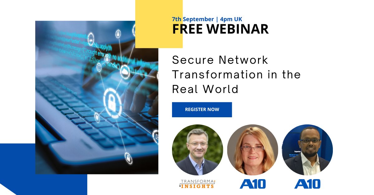 VanillaPlus's tweet image. Webinar: Secure Network Transformation in the Real World. @A10Networks Technical Lead for Service Providers to share their research, discussions and findings with Industry Analyst Jim Morrish, on digital resilience best-practices buff.ly/455W7Pz #IPv4 #IPv6migration