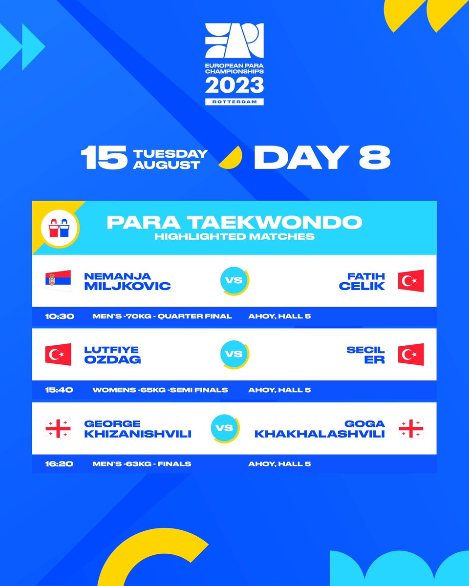 💪 | Day 8! There are 2 new sports on the program today: Para Badminton and Para Archery!🏸🏹  The excitement begins at 09:00.

Be part of the action and get your day ticket through our site ➡️ epc2023.com #EPC2023