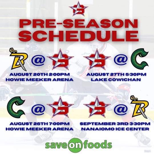 Oceanside Generals (@generalsjra) on Twitter photo Just like the weather, pre-season is coming up hot! 🔥
We can’t wait to play in front of the Gens Army in just SIX days when we face off against the <a href="/NBuccaneers/">Nanaimo Buccaneers</a> on August 20th! Just like the weather, pre-season is coming up hot! 🔥
We can’t wait to play in front of the Gens Army in just SIX days when we face off against the <a href="/NBuccaneers/">Nanaimo Buccaneers</a> on August 20th!