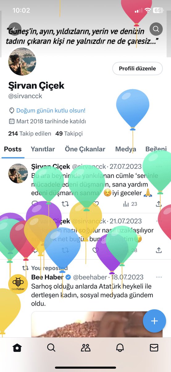 sirvancck's tweet photo. İyi ki doğdum ki, yaş aldıkça seviniyorum. Çünkü öğreniyorum hayatı, yaşamayı, aşkı ❣️🎉🎁 https://t.co/FNaxTmLSww