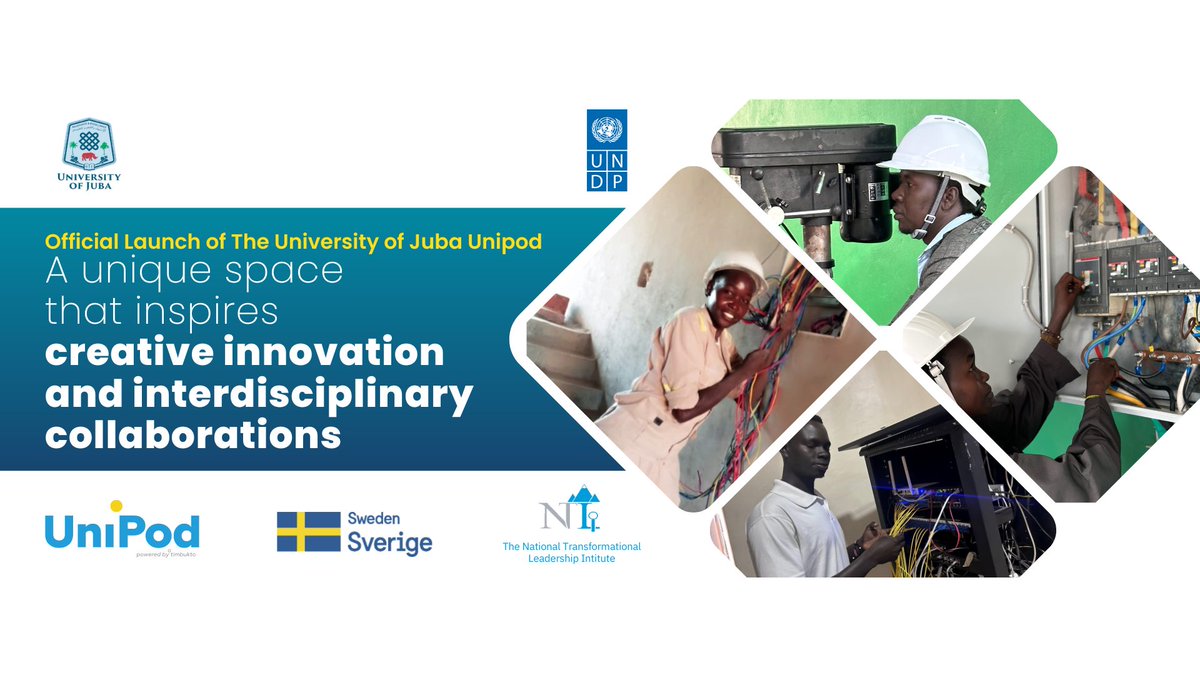undpsouthsudan's tweet photo. 1 more day to go!

Official Launch of the University of Juba UNIPOD

Wednesday 16th Aug 2023 

#Futureproof #LeaveNoOneBehind 
#Innovation #UNIPOD https://t.co/9JwlcP5FiL