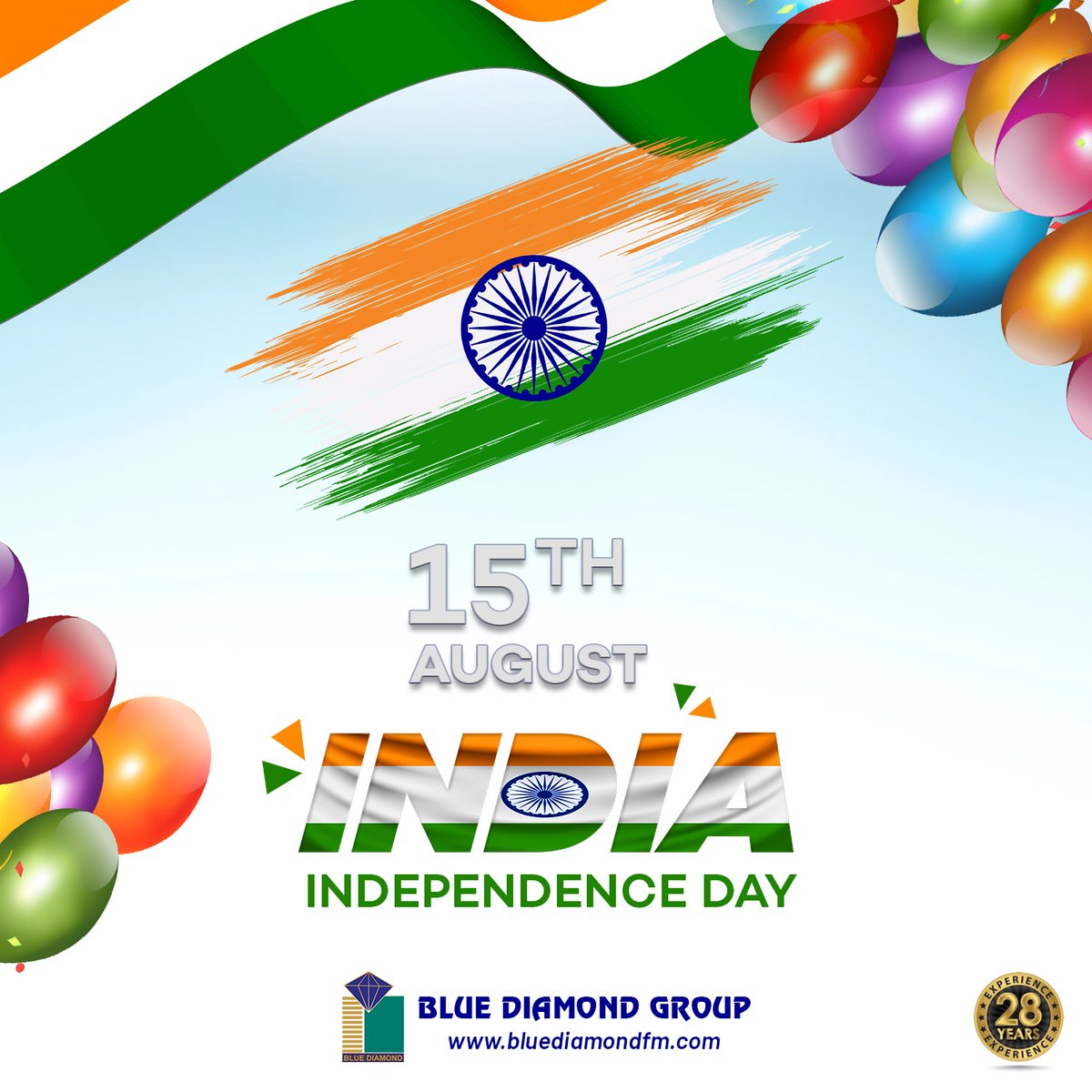 Bluediamondfm's tweet photo. Blue Diamond Group extends best wishes, on the joyous occasion of India's Independence Day. Let’s honor the sacrifices and the vision of those who helped shaped this diverse and vibrant nation.
Happy #IndependenceDay2023  day to all Indian all over the world! https://t.co/AL6ooexxNJ