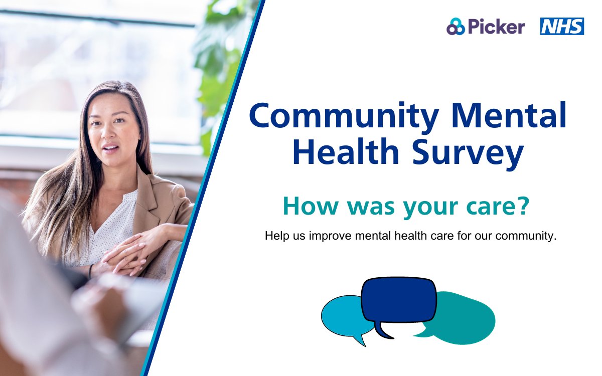 Recently used NHS Community Mental Health services? Lookout for the #CommunityMentalHealthSurvey arriving in the post soon. Your valuable feedback will help us improve the quality of our care and people’s experience.