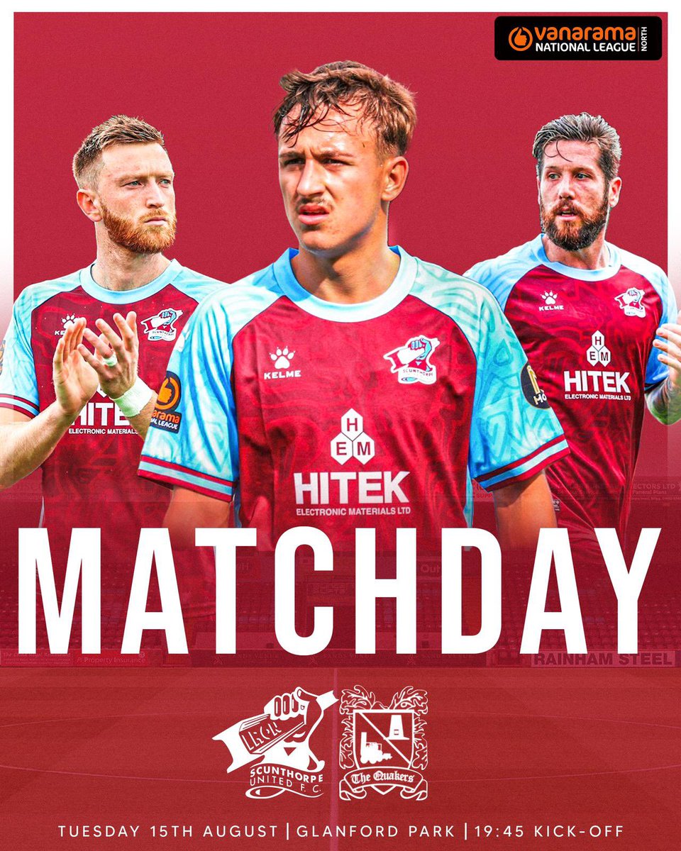 ⚽️ MATCHDAY!

📅 0️⃣ DAYS TO GO!

We are back at Glanford Park this evening, hosting Darlington in our second home game in three days (7.45pm KO)

🎟️ Advance prices until 4.45pm, tickets available through until kick-off online and in-store (open at 10am)

#UTI #IRON