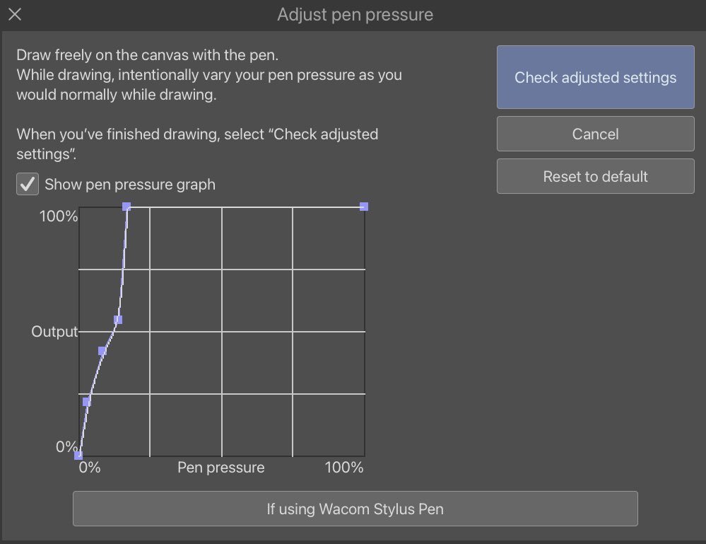1. Click the csp icon tab ang then [Pen Pressure Settings] 2.A window ...