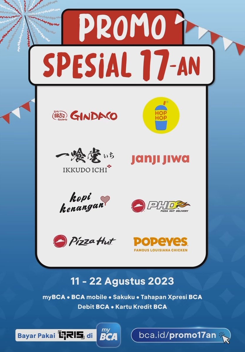 RacunBelanja's tweet photo. BCA Promo Spesial 17-an
🗓️ 11-22 Agustus 2023 https://t.co/KcESs7XIpa