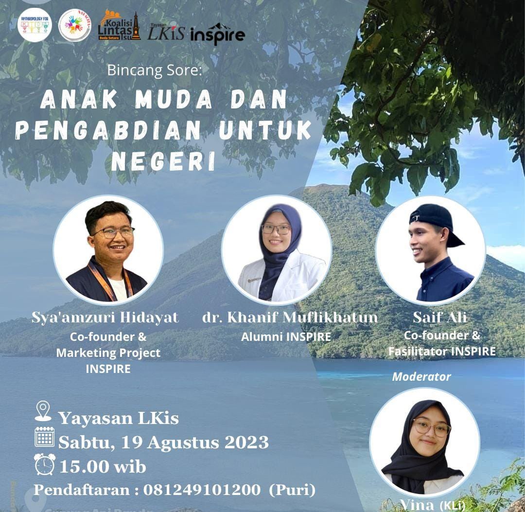 YayasanLKiS's tweet photo. *Anak Muda dan Pengabdian untuk Negeri*

Tandain dulu Kalendernya, karena kita mau seseruan bareng:

🗓 : Sabtu, 19 Agustus 2023
🕒 : 15.00 - selesai
🏠 : Yayasan LKIS
📋: PURI +6281249101200

#GenerasiBeraksi #PengabdianUntukNegara #OfflineGathering https://t.co/w5BeMzxPEO