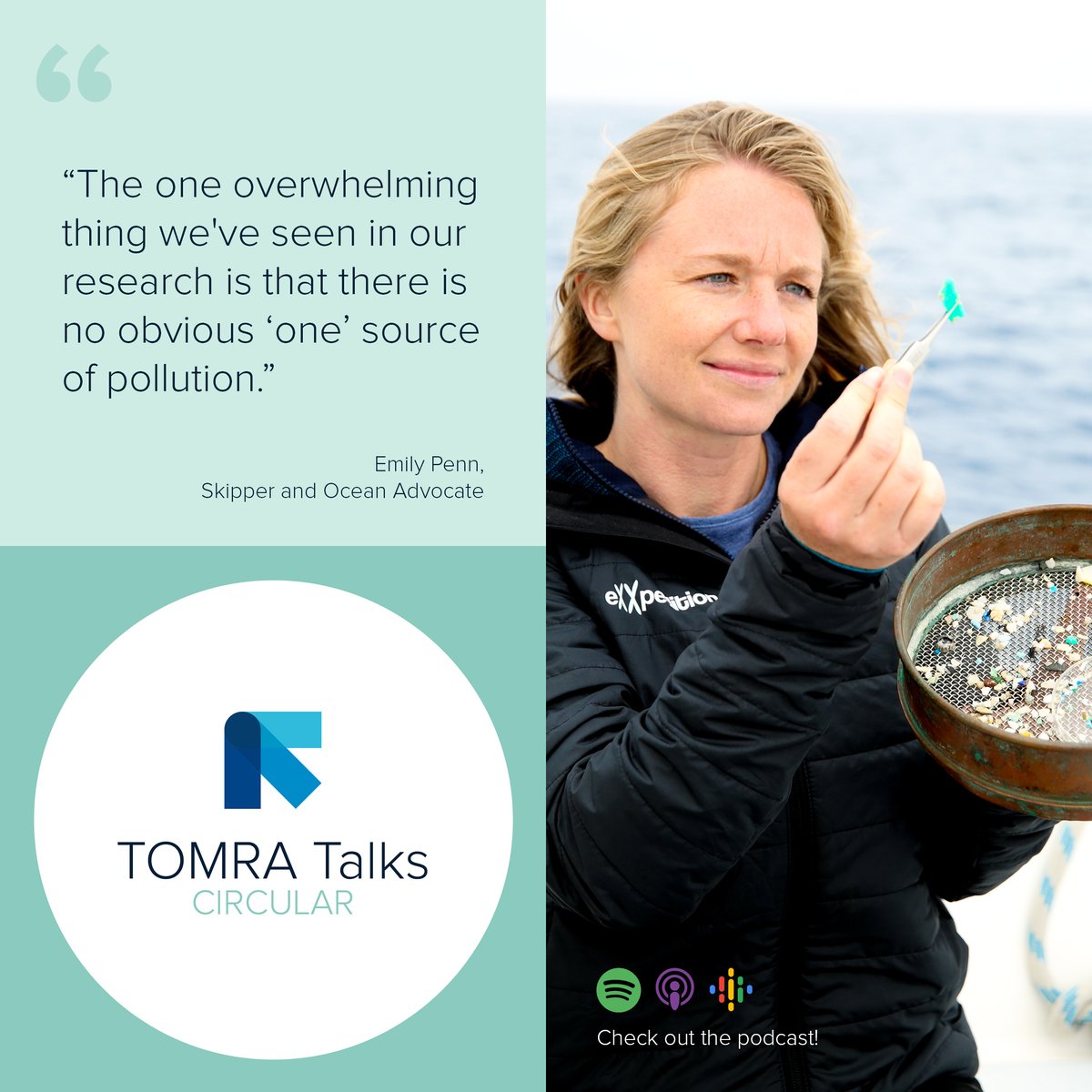 TOMRAGroup's tweet photo. We need systemic change when it comes to plastic–from consumer behavior to product design and waste management.

Listen to our podcast with @emilypenn to learn more about solutions we need to tackle ocean plastic pollution: https://t.co/VawrHxNzC0

@eXXpedition #PlasticPollution https://t.co/qUUVbPw9Uc